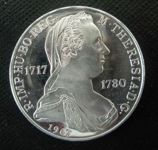 Austria 1967 Silver 25 Schilling Proof 250th Anniversary - Birth Of Maria Theresa photo