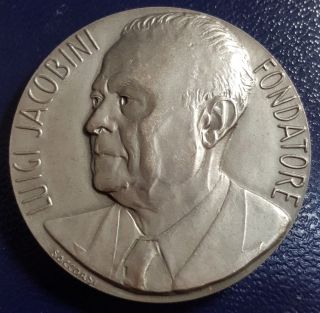 Italy 1985 Banca Popolare Di Bari 25th Ann.  Silver Medal Luigi Jacobini photo