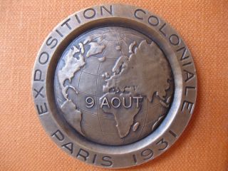 1931 Medal Art Deco Exposition Coloniale Paris Honors To Veterans By H.  Robert photo