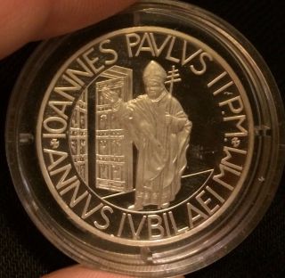 Vatican 2000 Jubilee Holy Year 2000 Lire Silver Coin,  Pope John Paul Ii,  In Case photo
