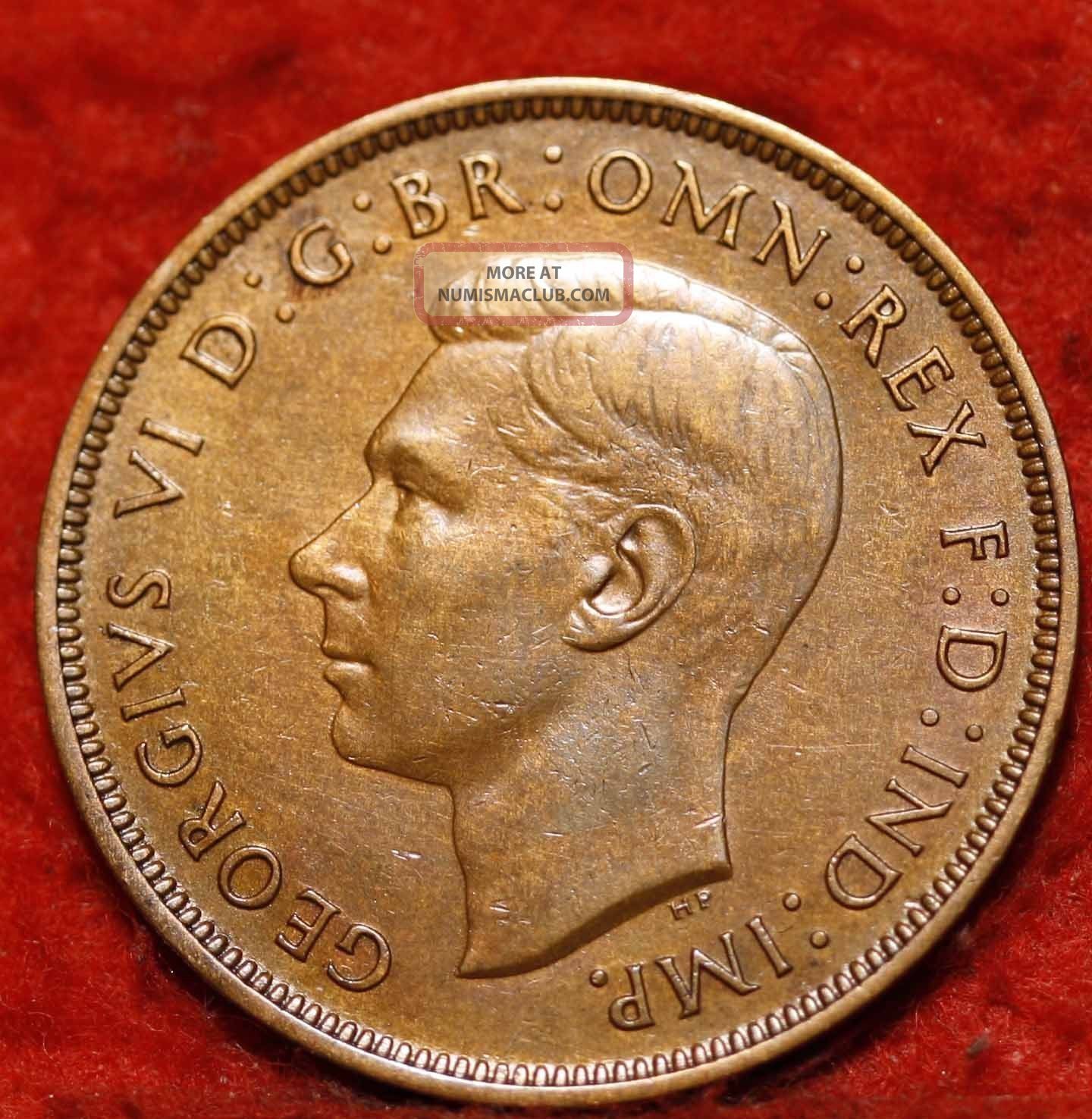 1939 Great Britain One Penny Foreign Coin S h