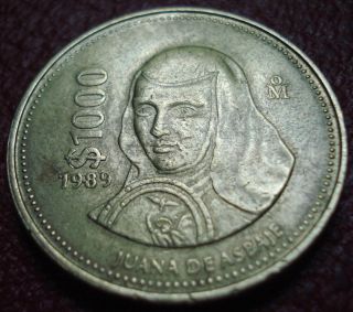 1989 Mexico 1000 Pesos In Ef photo