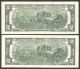 2009 $2 Frn Fancy & Repeater Ladder Sn G11231123a & G11231111a Both Gem Cu Small Size Notes photo 1