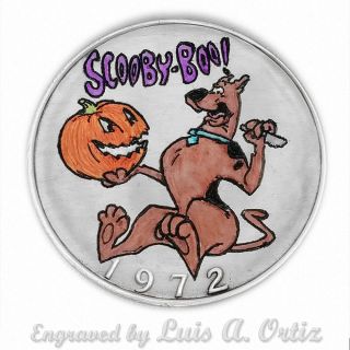 Scooby Boo S889 Ike Hobo Nickel Engraved & Colored By Luis A Ortiz photo