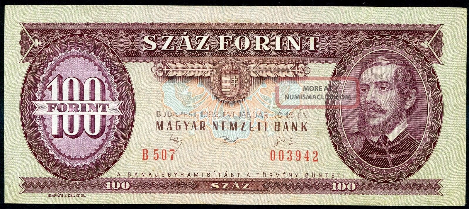 Hungary 100 Forint 15/1/1992 P - 174a Ef Circulated Banknote Europe photo