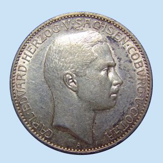 1905 A 2 Silver Mark,  Carl Eduard,  Saxe - Coburg - Gotha Duchies,  Km 166,  Unc Rrr photo