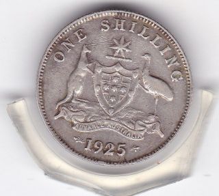 1925 Australia King George V Shilling (1/ -) Silver (92.  5) Coin photo
