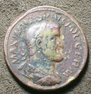 Ancient Roman Sestertius Of Maximinus Thrax photo