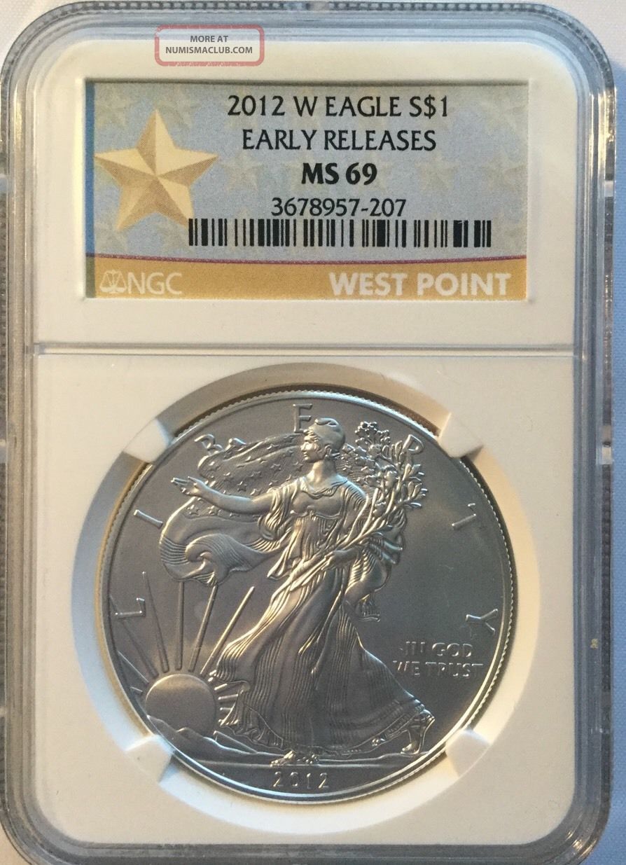2012 W Silver Eagle $1 Early Releases Ngc Ms69 