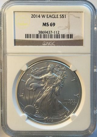 2014 W Silver Eagle $1 Ngc Ms69 photo