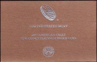 2015 - W - Platinum Proof Eagle In The Government Packaging,  Priced Low photo