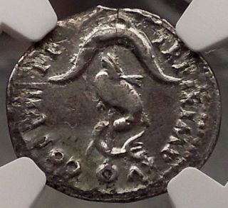 Titus 80ad Dolphin On Anchor Ngc Xf Authentic Ancient Silver Roman Coin I57692 photo