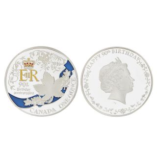 Silver Plated Queen ' S 90th Birthday Commemorative Coin Collectible Cool Gift photo