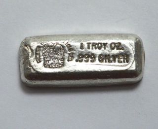 1 Oz.  999 Silver Phoenix Precious Metals Ltd Vintage Old Hand Poured Bar photo