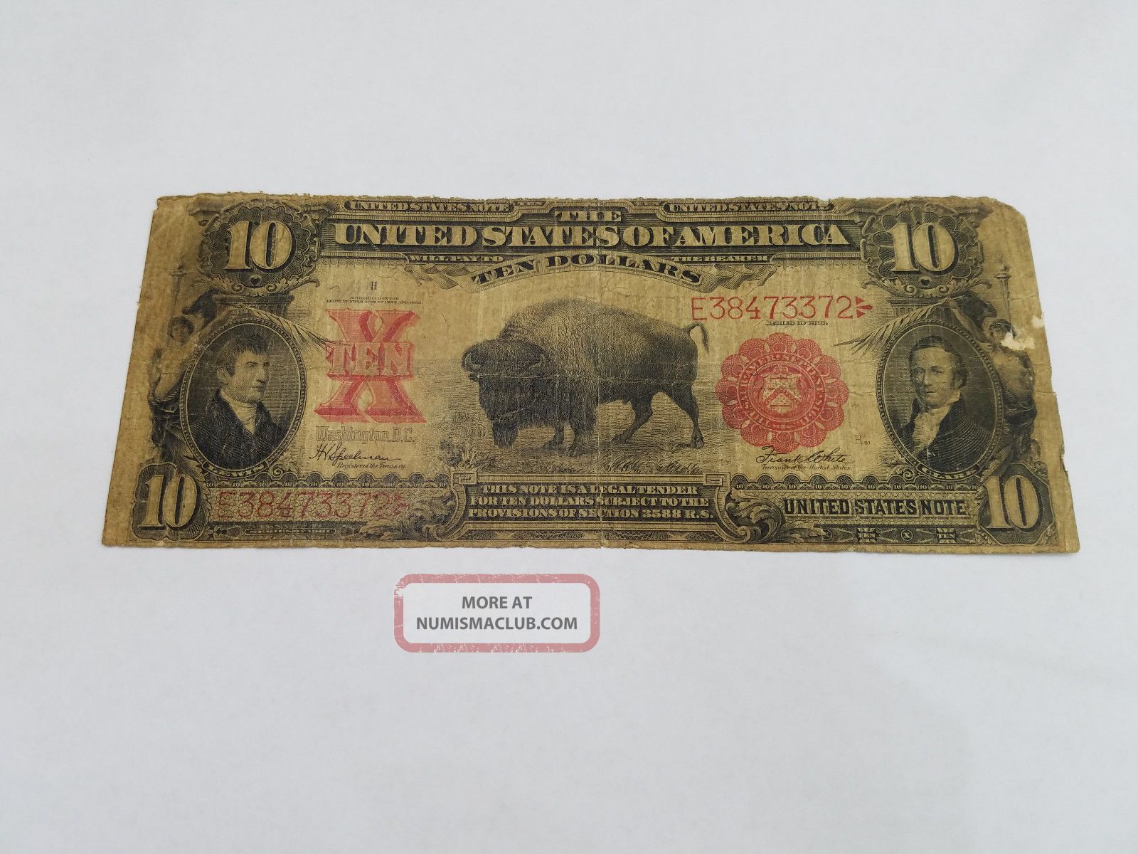 1901 Buffalo Large Size $10 United States Note Lewis & Clark - 3689 Large Size Notes photo