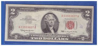 1963 $2 Dollar Bill Old Us Note Legal Tender Paper Money Currency Red Seal A298 photo