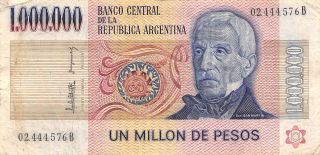 Argentina 1,  000,  000 Pesos Nd.  1981 P 310 Series B Circulated Banknote G10c photo