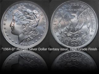 1964 D Morgan Silver Dollar Overstrike Fantasy Coin Daniel Carr Rare photo