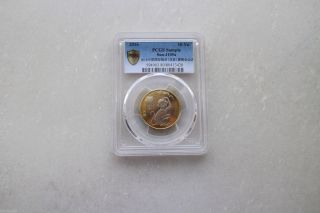 Pcgs Sample China Bi - Metalli 10y Monkey Coin - 2016 Beijing Int ' L Coin Convention photo