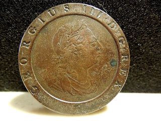 1797 Britania Georgius Lll D G Rex Copper Coin photo