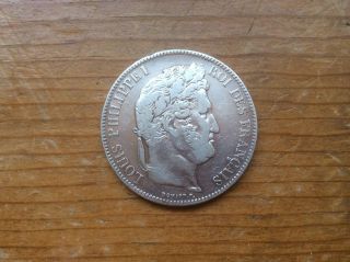 1837 - W French Silver 5 Francs Louis Philippe I @@ Sharp Coin Must See@@@ photo