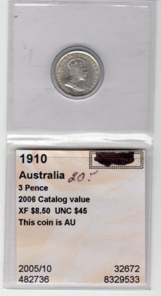 1910 Australia 3 Pence photo