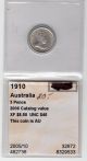 1910 Australia 3 Pence Pre-Decimal photo 1