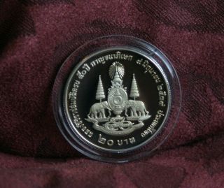 50 Year Reign King Bhumibol Adulyadej 1996 Rama Ix Thailand 20 Baht Proof Coin P photo
