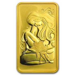 2 Gram Gold Bar Rare Perth Goddess Oriana.  9999 Pure No Suisse photo