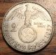 1937 D Silver Germany Third Reich 2 Reichsmark Hindenburg Coin - Au Germany photo 1