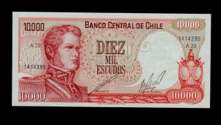 Chile 10000 Escudos Nd A20 Pick 148 Unc Banknote. photo