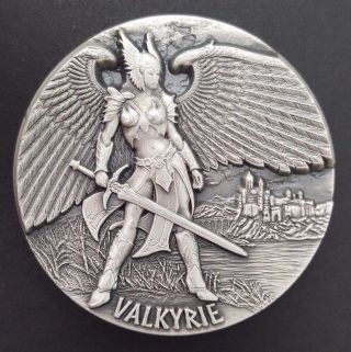 Silver 3 Oz 2016 Valkyrie Chooser Of The Slain - Legends Of Asgard Tokelau $10coin photo