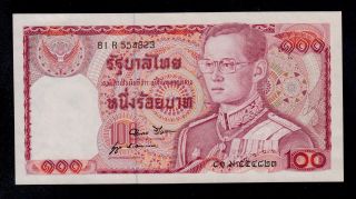 Thailand 100 Baht (1978) Sign.  52 Pick 89 Au Banknote. photo
