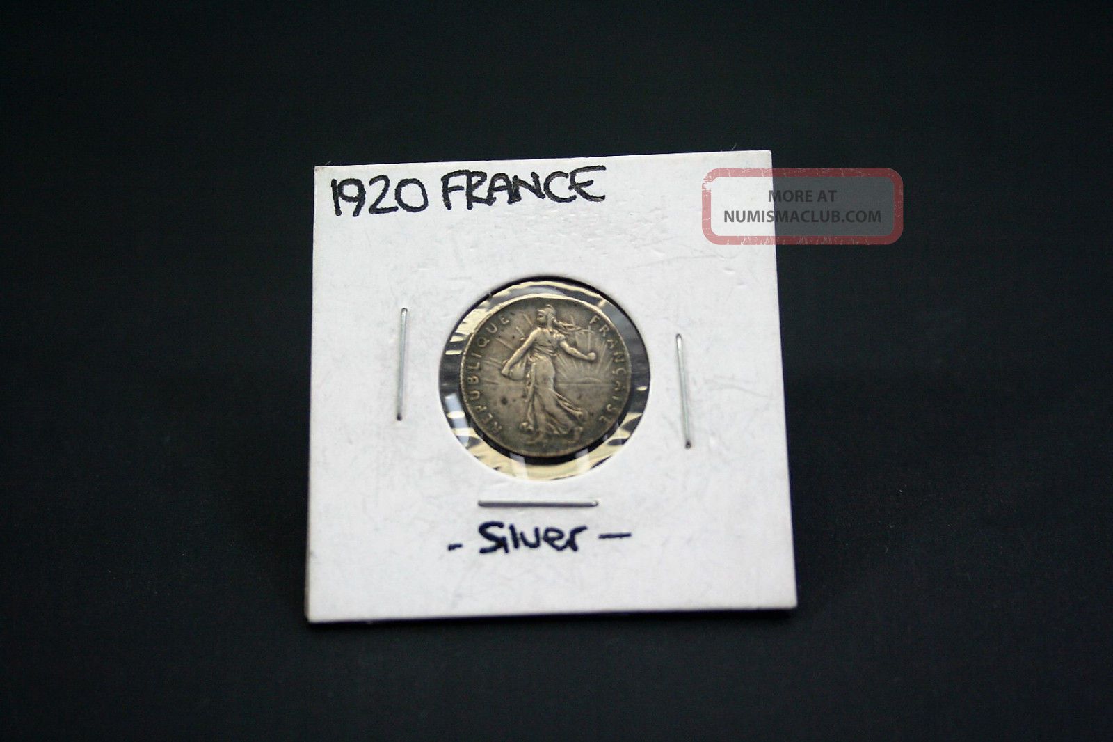 France French Francaise 50 Centimes 1920.  854 Silver Europe photo