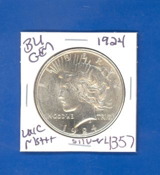 1924 P Bu Gem Peace Silver Dollar Coin 4357 $unc/ Ms,  Us Mint$rare photo