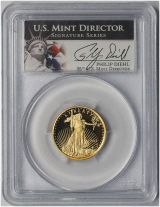 2011 - W Gold Eagle $10 Quarter - Ounce Pr 70 Dcam Pcgs U.  S.  Director Signature photo