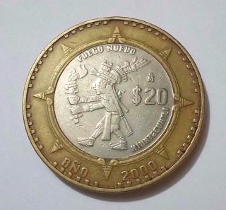 Mexico 20 Pesos,  2000,  Fire Lord,  Commemorating The Millennium,  Difficult To Get photo