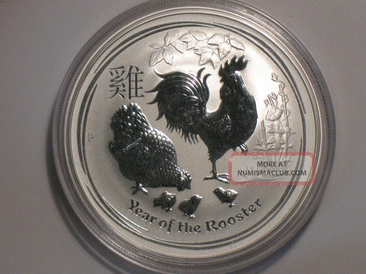 2017 Lunar Year Of Rooster - Australia Perth - One Ounce 9999 Silver 1 Oz Australia photo