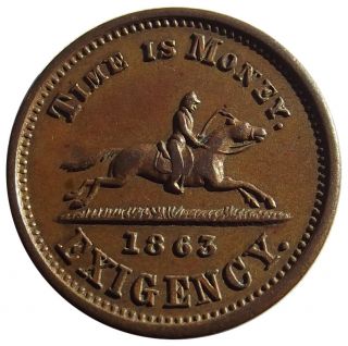 Civil War Store Card Token - 1863 Hussey ' S Message Post,  Ny - 