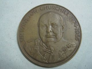 Sir Winston Churchill 1874/1965 Mother Or Parliaments Medal Bronze photo