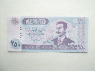 Iraq 2002 250 Dinars World Banknote Unc photo