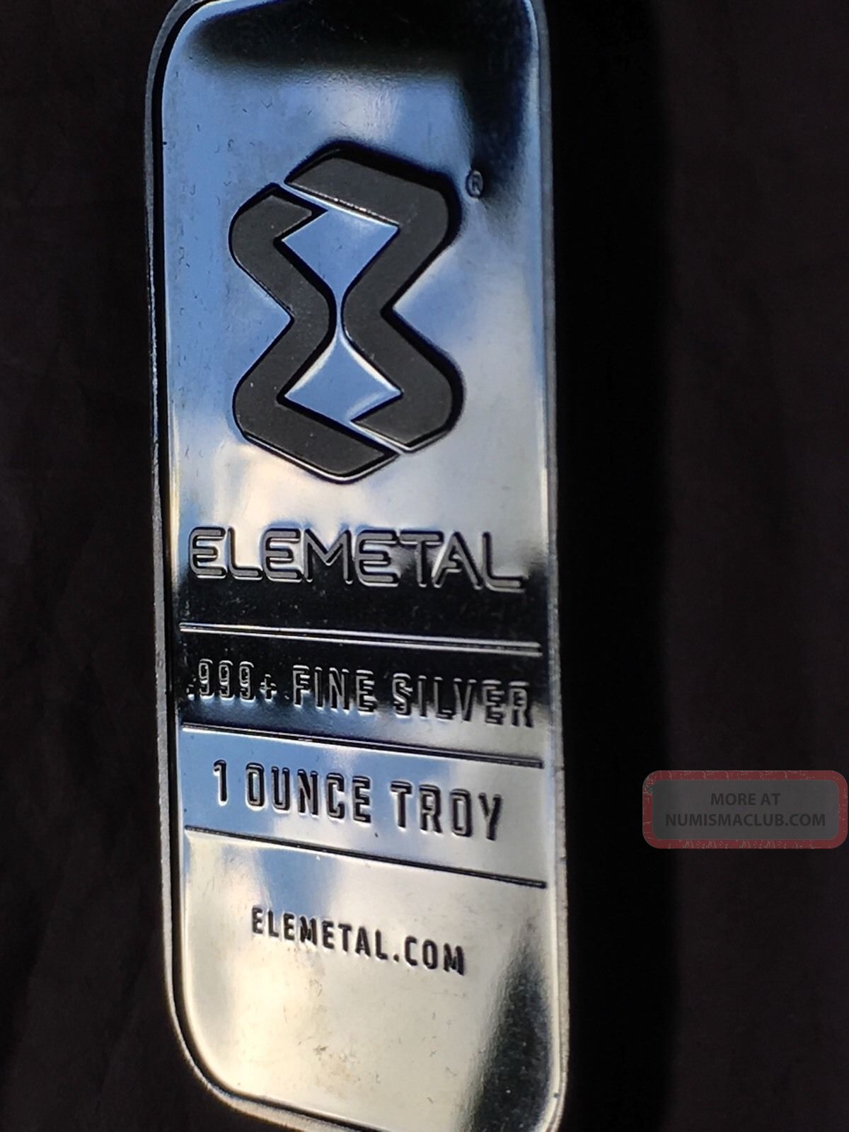 Elemetal Collectible Bar 1 Troy Ounce. 999 Fine Silver 999 Bullion