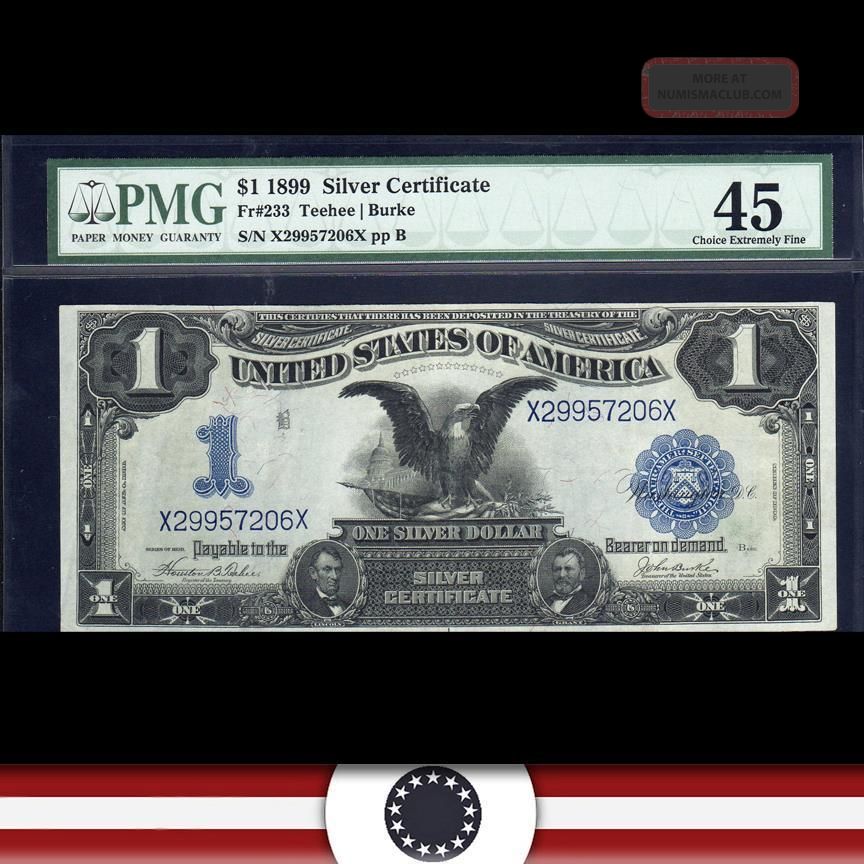Black Eagle 1899 $1 Silver Certificate,  Pmg 45,  Fr 233 X29957206x Large Size Notes photo