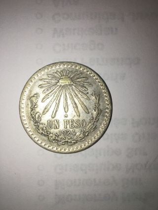 1924 Silver Peso Mexico photo
