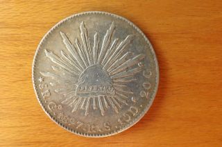 Mexico Usa Silver 8 Reales Coin 1897 Very Fine,  Grade Toned Lustre Lovely. photo