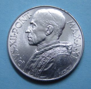 Vatican 1949 5 Lire B/u Coin - 74,  000 Mintage photo