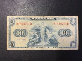 1948 Germany Paper Money - 10 Deutsch Mark Banknote photo