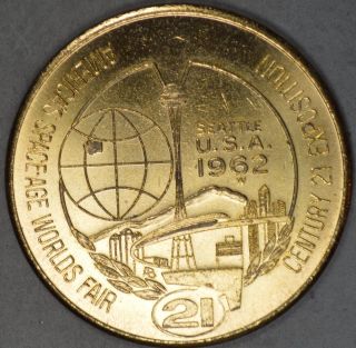 1962 Seattle World ' S Fair Century 21 Exposition Medal photo