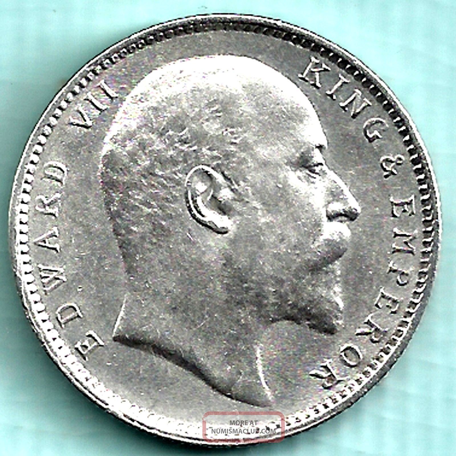 British India 1904 King Edward Vii One Rupee Rare Variety Silver Coin British India 1904 King Edward Vii One Rupee Rare Variety Silver Coin