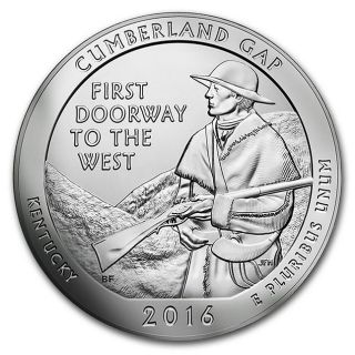 2016 Cumberland Gap 5 Oz.  999 Fine Silver America The (atb) Coin - Nr photo